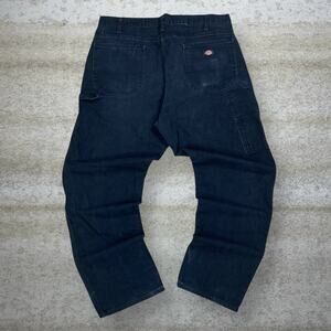 Vintage 90s Dickies Carpenter Pants 38x32 Baggy Wide Leg Black Canvas Dungarees